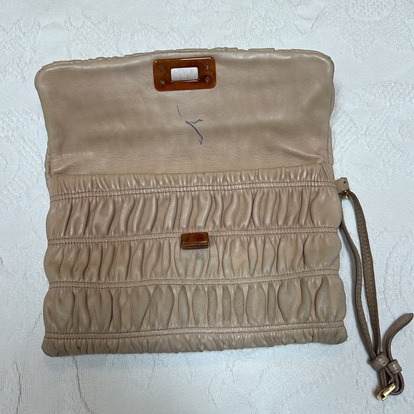 Prada Turn Lock Wristlet Clutch Gaufre Nappa Small - Picture 6 of 10
